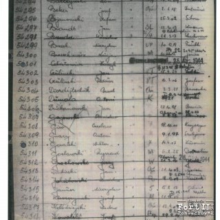 Fragment księgi ewidencyjnej więźniów KL Mauthausen , pod nr 54293 figuruje Bandachowski Jan